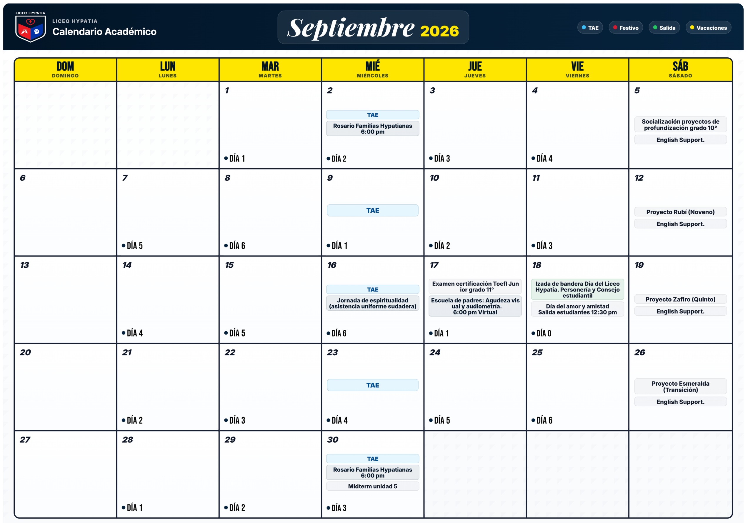 Calendario septiembre